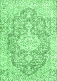 Medallion Emerald Green Traditional Rug, tr3730emgrn