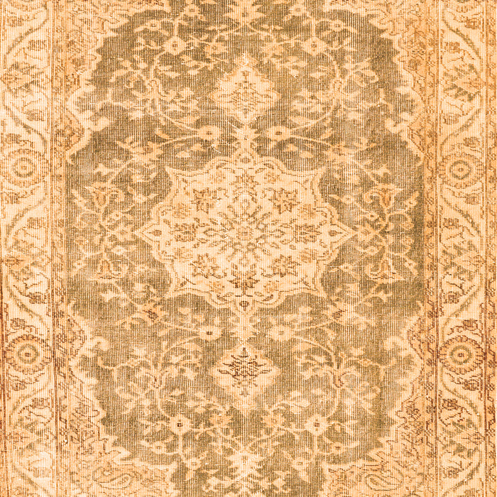 Serging Thickness of Machine Washable Medallion Orange Traditional Area Rugs, wshtr3730org