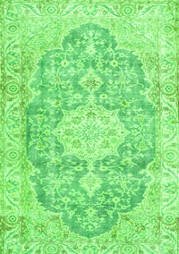 Medallion Green Traditional Rug, tr3730grn