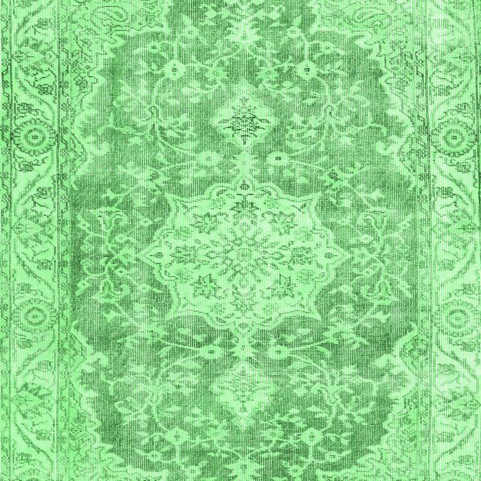 Machine Washable Medallion Emerald Green Traditional Area Rugs, wshtr3730emgrn