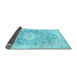 Sideview of Medallion Light Blue Traditional Rug, tr3730lblu