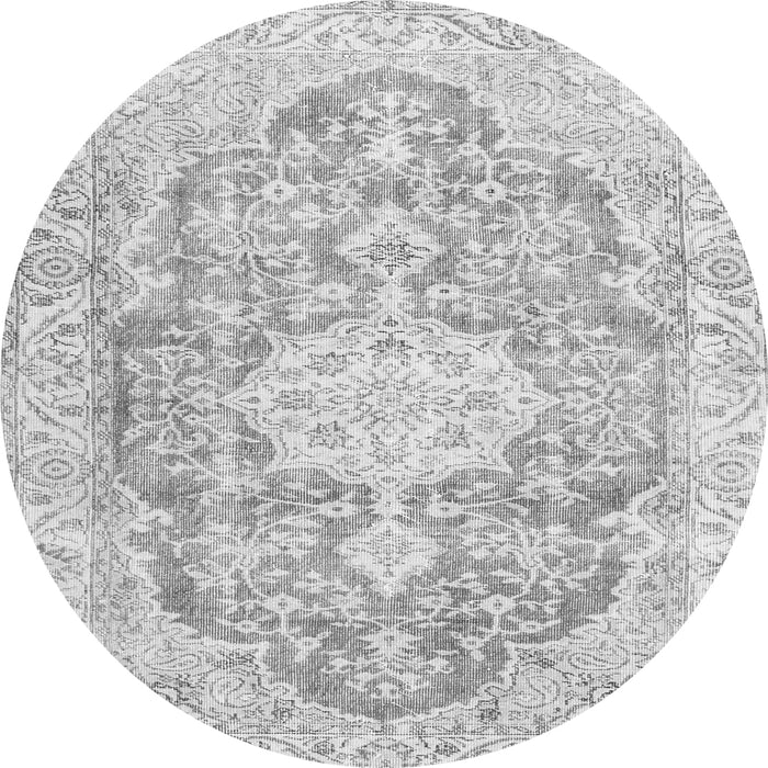 Square Medallion Gray Traditional Rug, tr3730gry