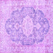 Square Medallion Purple Traditional Rug, tr3730pur