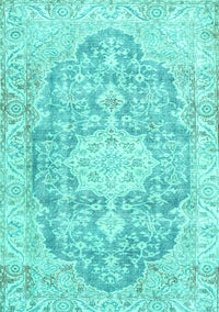 Medallion Turquoise Traditional Rug, tr3730turq