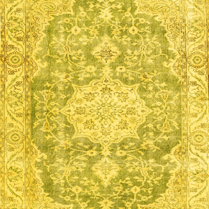 Medallion Yellow Traditional Rug, tr3730yw