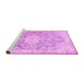 Sideview of Machine Washable Medallion Pink Traditional Rug, wshtr3730pnk