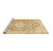 Sideview of Machine Washable Medallion Brown Traditional Rug, wshtr3730brn