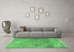 Machine Washable Persian Emerald Green Traditional Area Rugs in a Living Room,, wshtr3731emgrn