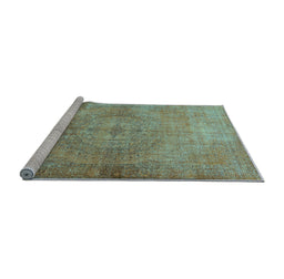 Sideview of Machine Washable Persian Light Blue Traditional Rug, wshtr3731lblu