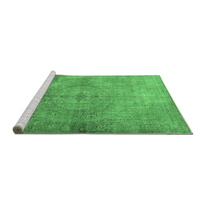 Sideview of Machine Washable Persian Emerald Green Traditional Area Rugs, wshtr3731emgrn