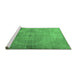 Sideview of Machine Washable Persian Emerald Green Traditional Area Rugs, wshtr3731emgrn