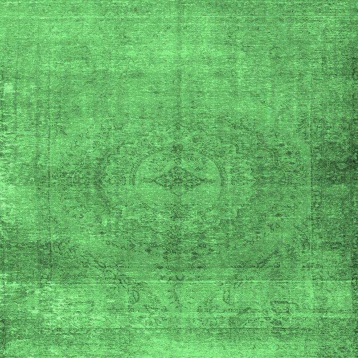 Square Persian Emerald Green Traditional Rug, tr3731emgrn
