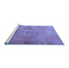 Sideview of Machine Washable Persian Blue Traditional Rug, wshtr3731blu