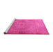 Sideview of Machine Washable Persian Pink Traditional Rug, wshtr3731pnk