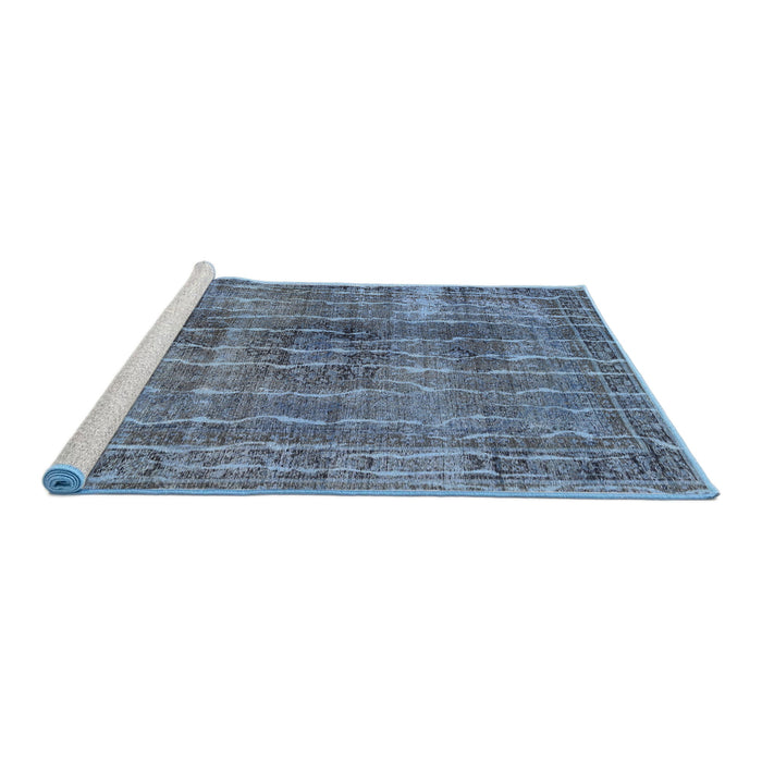 Sideview of Machine Washable Traditional Purple Navy Blue Rug, wshtr3732