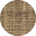 Round Persian Brown Bohemian Rug, tr3732brn