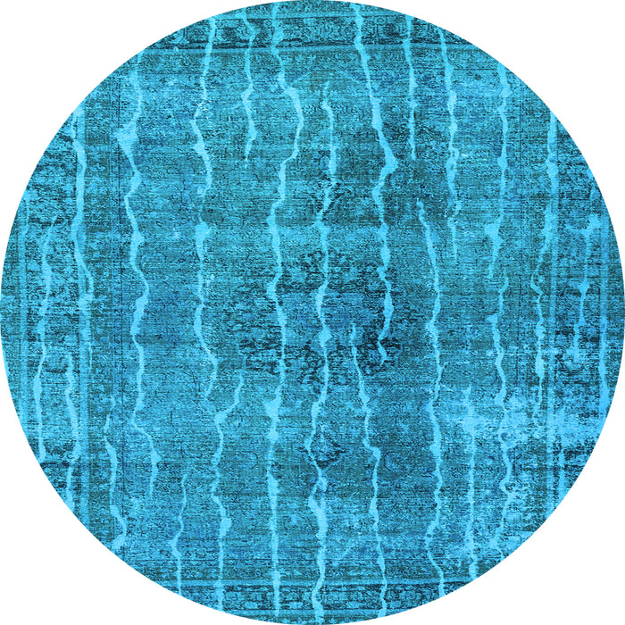 Round Persian Light Blue Bohemian Rug, tr3732lblu