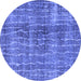 Round Persian Blue Bohemian Rug, tr3732blu