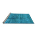 Sideview of Machine Washable Persian Light Blue Bohemian Rug, wshtr3732lblu