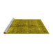 Sideview of Machine Washable Persian Yellow Bohemian Rug, wshtr3732yw