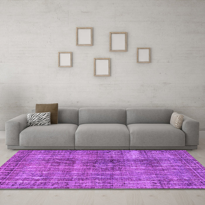 Machine Washable Persian Pink Bohemian Rug in a Living Room, wshtr3732pnk