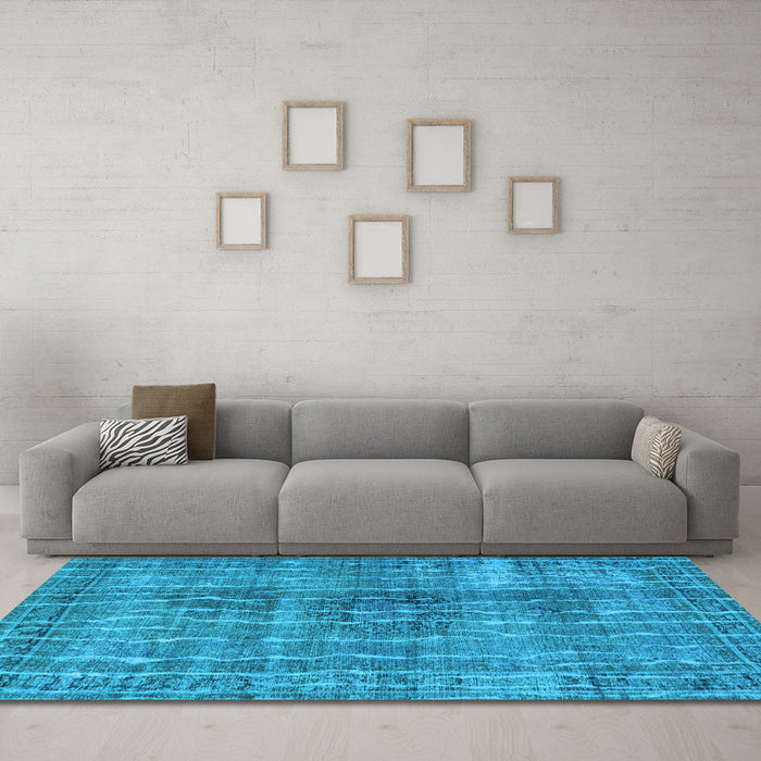 Machine Washable Persian Light Blue Bohemian Rug in a Living Room, wshtr3732lblu