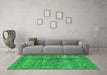 Machine Washable Persian Green Bohemian Area Rugs in a Living Room,, wshtr3732grn