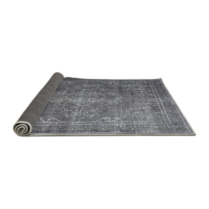 Sideview of Traditional Silver Gray Persian Rug, tr3733