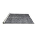 Sideview of Machine Washable Traditional Silver Gray Rug, wshtr3733