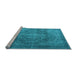 Sideview of Machine Washable Persian Light Blue Traditional Rug, wshtr3733lblu