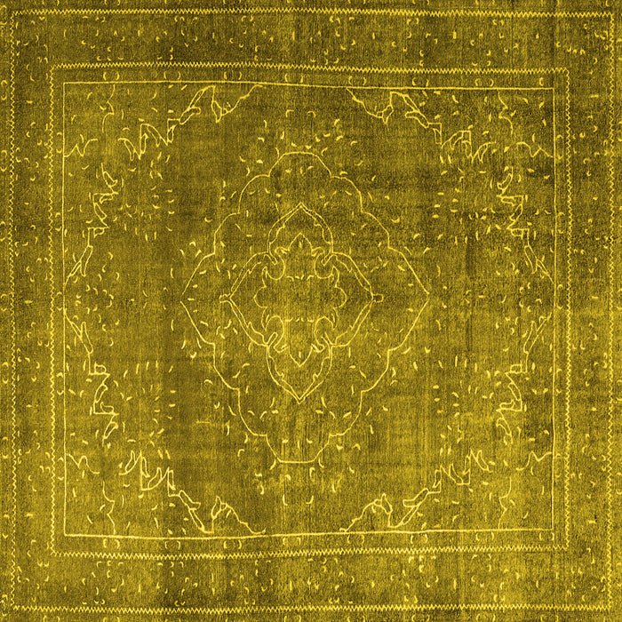Square Persian Yellow Traditional Rug, tr3733yw