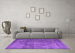 Machine Washable Persian Purple Traditional Area Rugs in a Living Room, wshtr3733pur