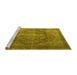 Sideview of Machine Washable Persian Yellow Traditional Rug, wshtr3733yw