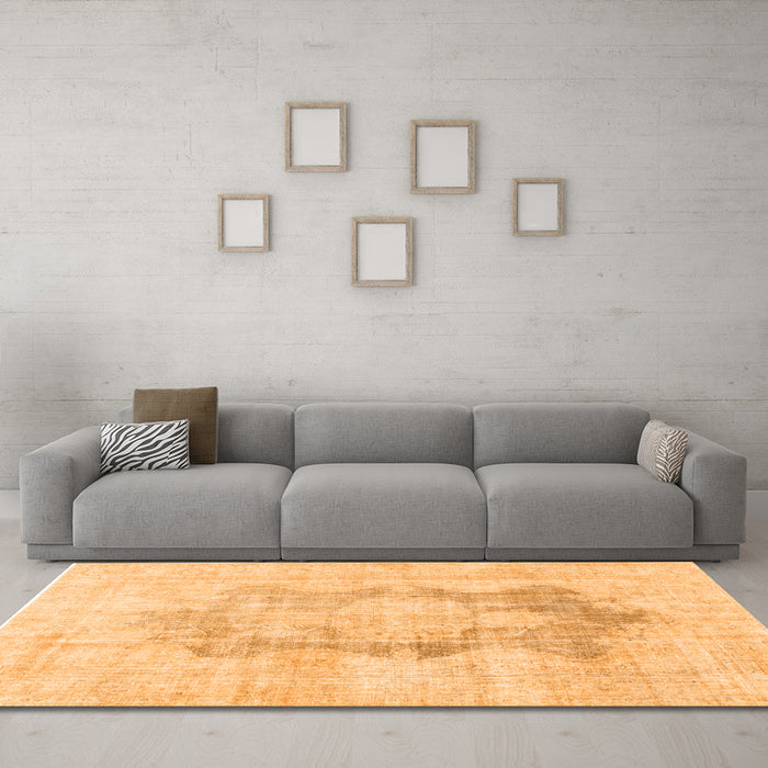 Machine Washable Persian Orange Traditional Area Rugs in a Living Room, wshtr3734org