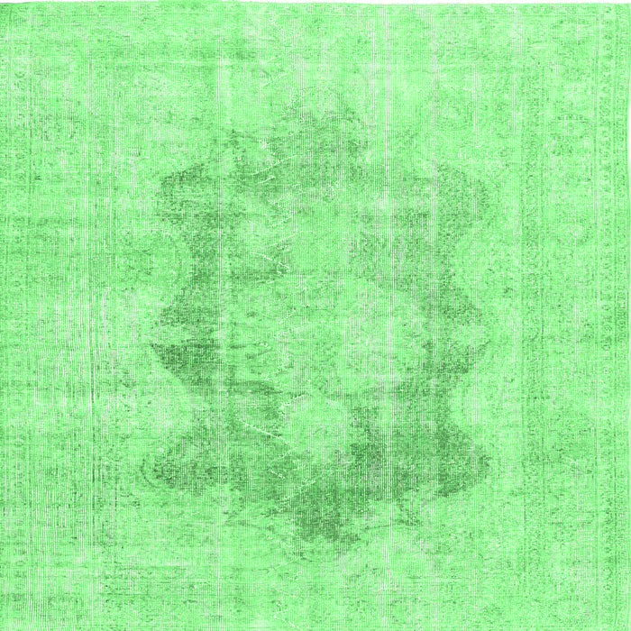 Square Persian Emerald Green Traditional Rug, tr3734emgrn