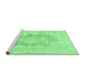 Sideview of Machine Washable Persian Emerald Green Traditional Area Rugs, wshtr3734emgrn