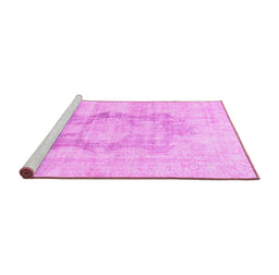 Sideview of Machine Washable Persian Pink Traditional Rug, wshtr3734pnk