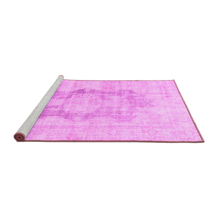 Sideview of Machine Washable Persian Pink Traditional Rug, wshtr3734pnk