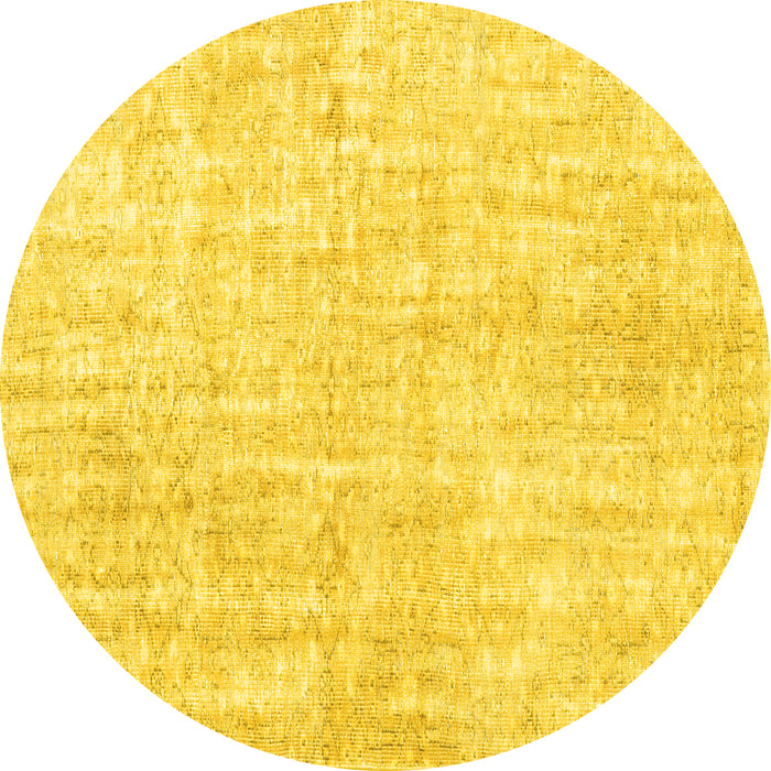 Round Machine Washable Persian Yellow Traditional Rug, wshtr3735yw