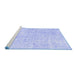 Sideview of Machine Washable Persian Blue Traditional Rug, wshtr3735blu