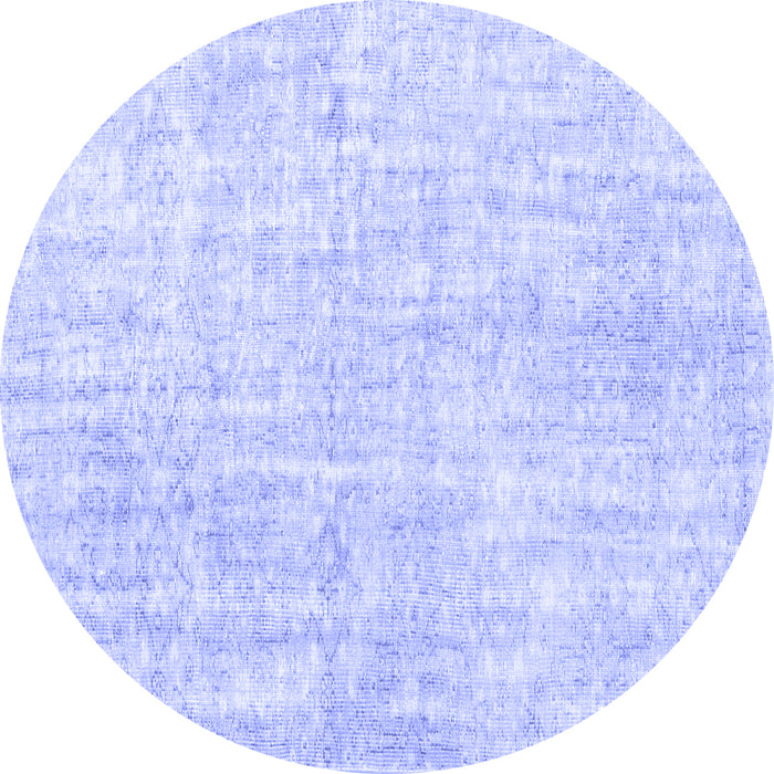 Round Machine Washable Persian Blue Traditional Rug, wshtr3735blu