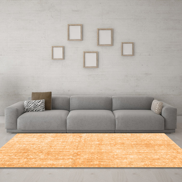 Machine Washable Persian Orange Traditional Area Rugs in a Living Room, wshtr3735org