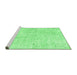 Sideview of Machine Washable Persian Emerald Green Traditional Area Rugs, wshtr3735emgrn