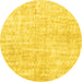 Round Persian Yellow Traditional Rug, tr3735yw