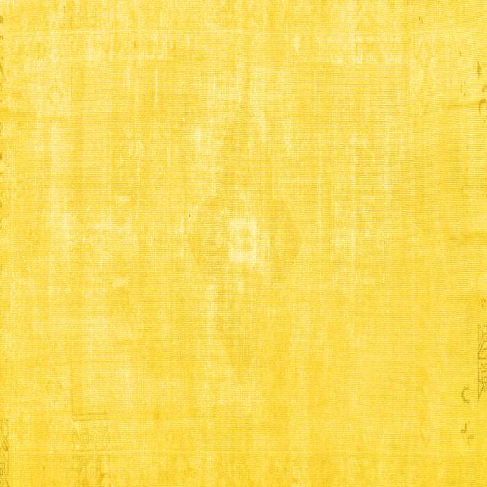 Square Machine Washable Persian Yellow Traditional Rug, wshtr3736yw