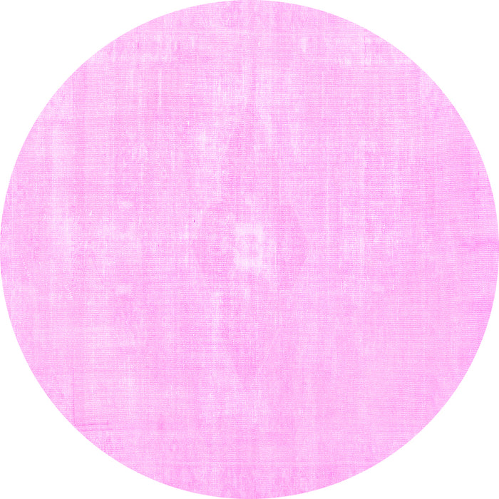 Round Persian Pink Traditional Rug, tr3736pnk