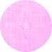 Round Persian Pink Traditional Rug, tr3736pnk