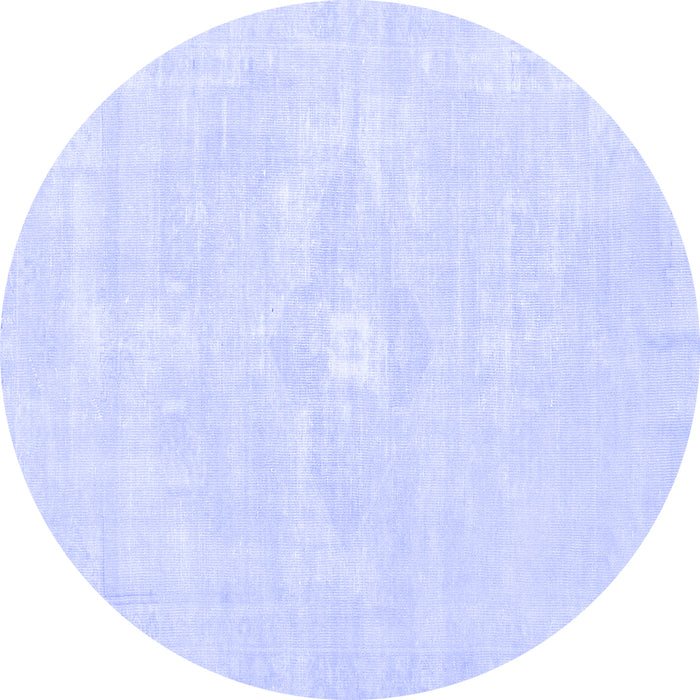 Round Machine Washable Persian Blue Traditional Rug, wshtr3736blu