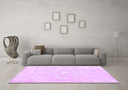 Machine Washable Persian Purple Traditional Area Rugs in a Living Room, wshtr3736pur