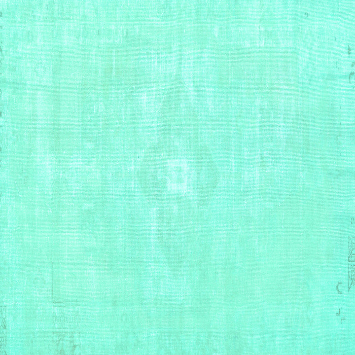 Square Machine Washable Persian Turquoise Traditional Area Rugs, wshtr3736turq